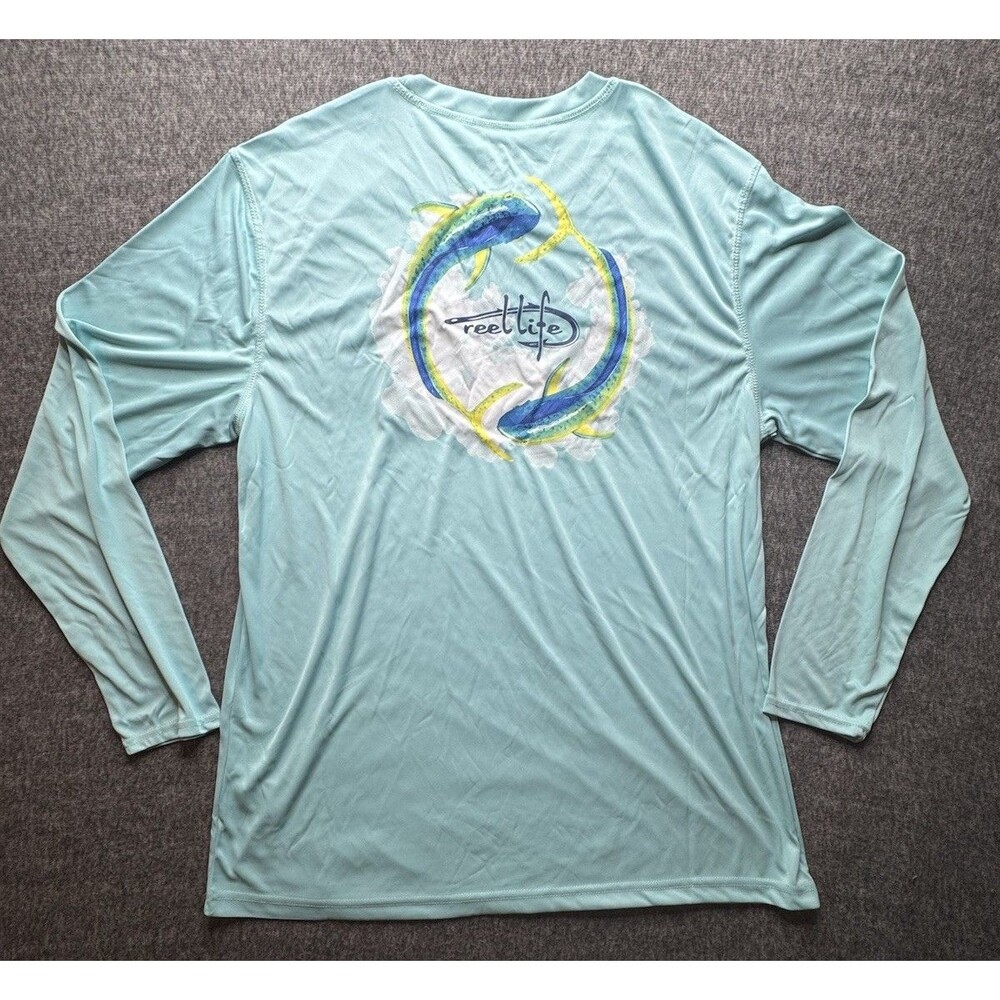 Reel Life XXL Sky Blue Long Sleeve Sun Shirt UPF 50+ Reel Life Gear NWT